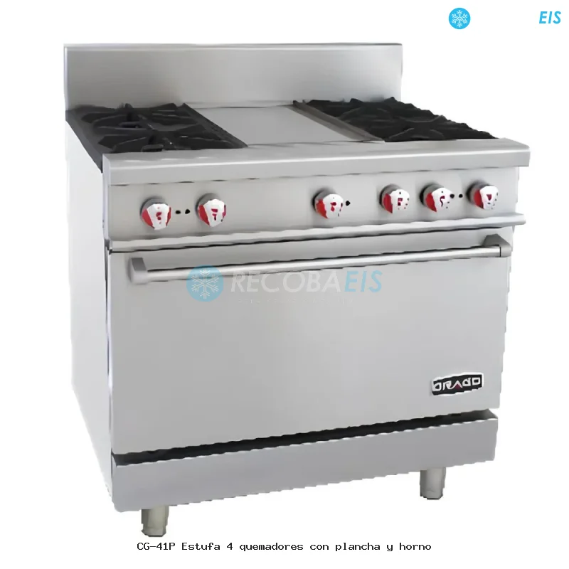 CG-41P Estufa 4 quemadores con plancha y horno