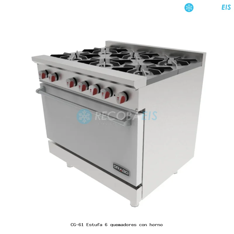 CG-61 Estufa 6 quemadores con horno