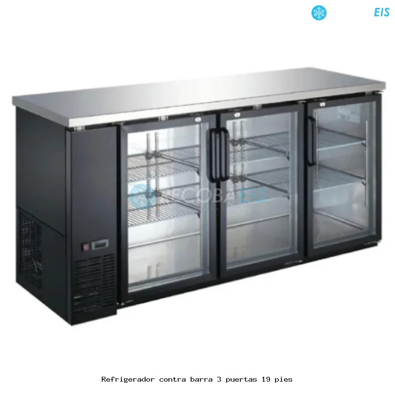 Refrigerador contra barra 3 puertas 19 pies