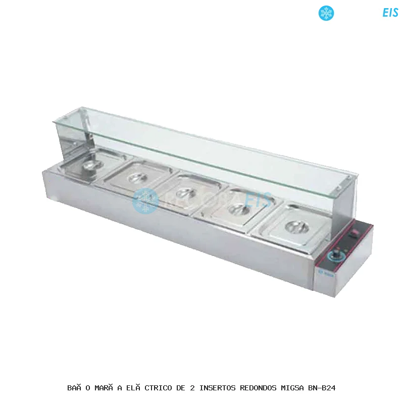 BAÑO MARÍA ELÉCTRICO DE 2 INSERTOS REDONDOS MIGSA BN-B24