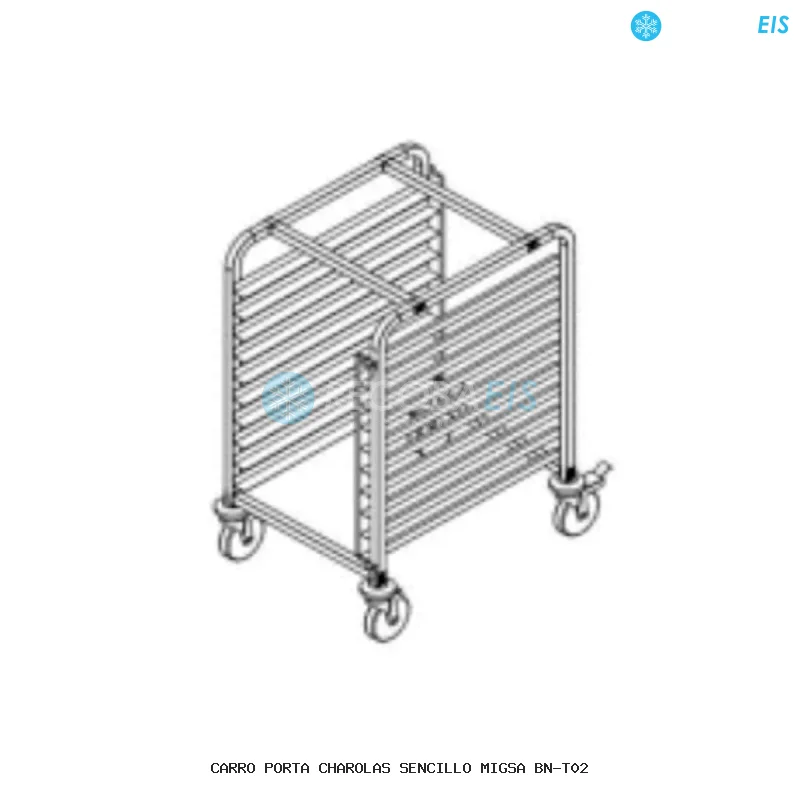 CARRO PORTA CHAROLAS SENCILLO MIGSA BN-T02