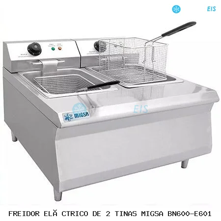 FREIDOR ELÉCTRICO DE 2 TINAS MIGSA BN600-E601