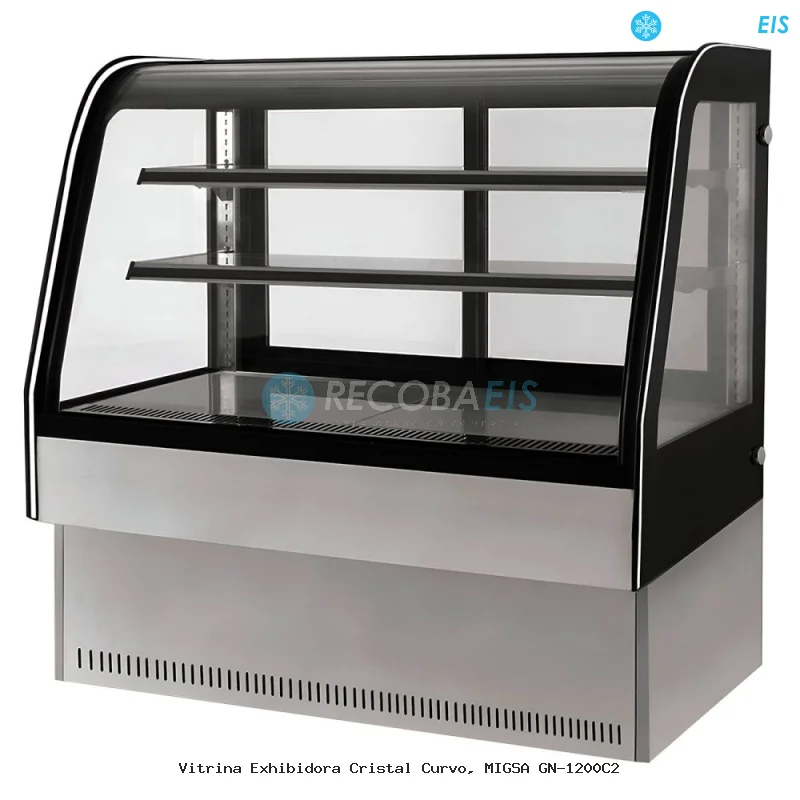Vitrina Exhibidora Cristal Curvo, MIGSA GN-1200C2