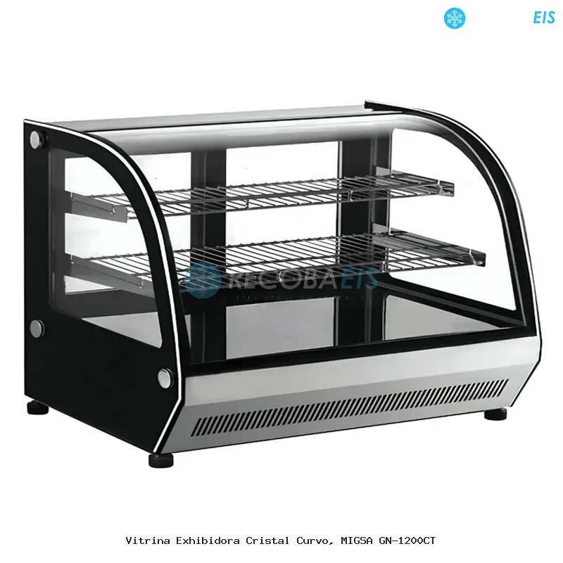 Vitrina Exhibidora Cristal Curvo, MIGSA GN-1200CT
