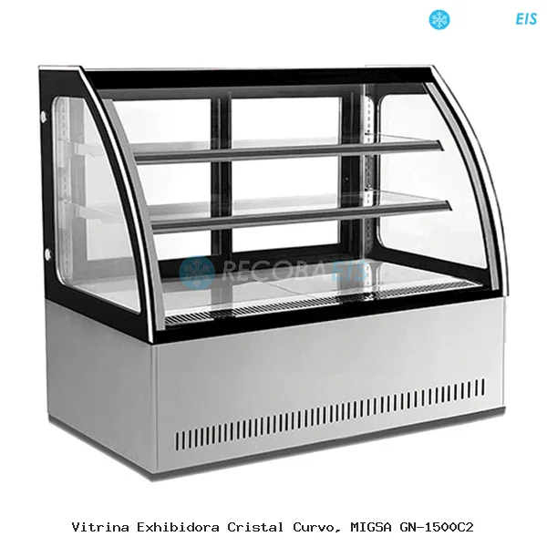 Vitrina Exhibidora Cristal Curvo, MIGSA GN-1500C2