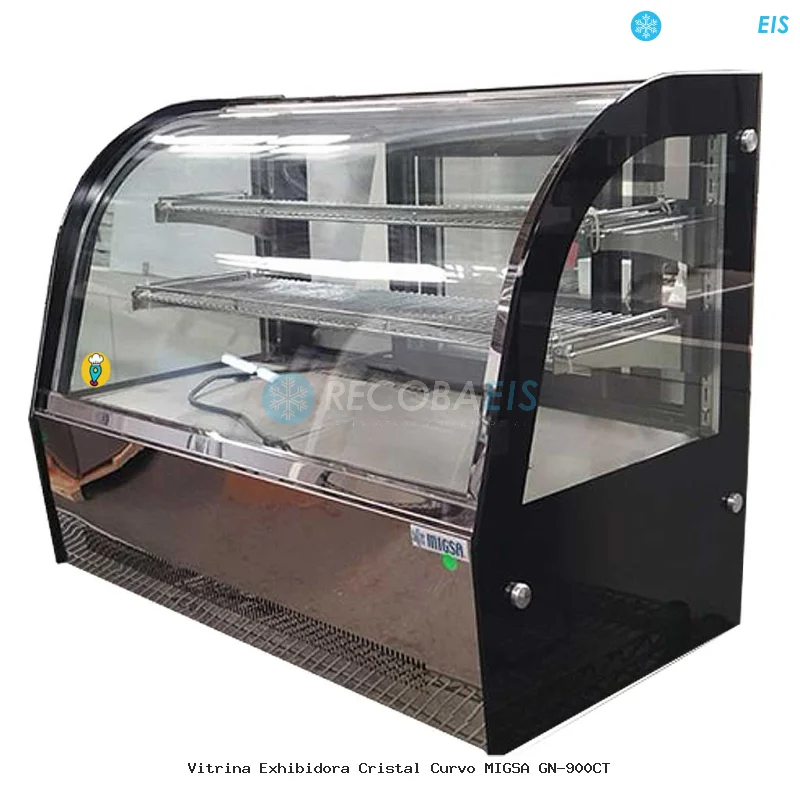 Vitrina Exhibidora Cristal Curvo MIGSA GN-900CT
