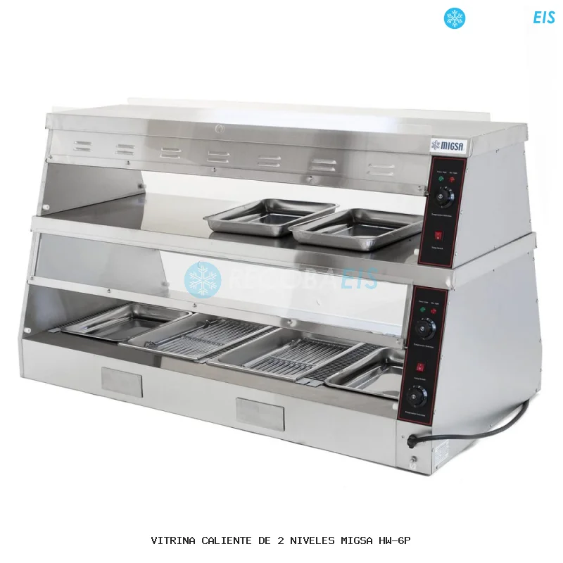 VITRINA CALIENTE DE 2 NIVELES MIGSA HW-6P