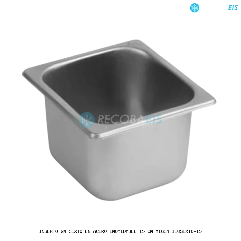INSERTO GN SEXTO EN ACERO INOXIDABLE 15 CM MIGSA IL6SEXTO-15