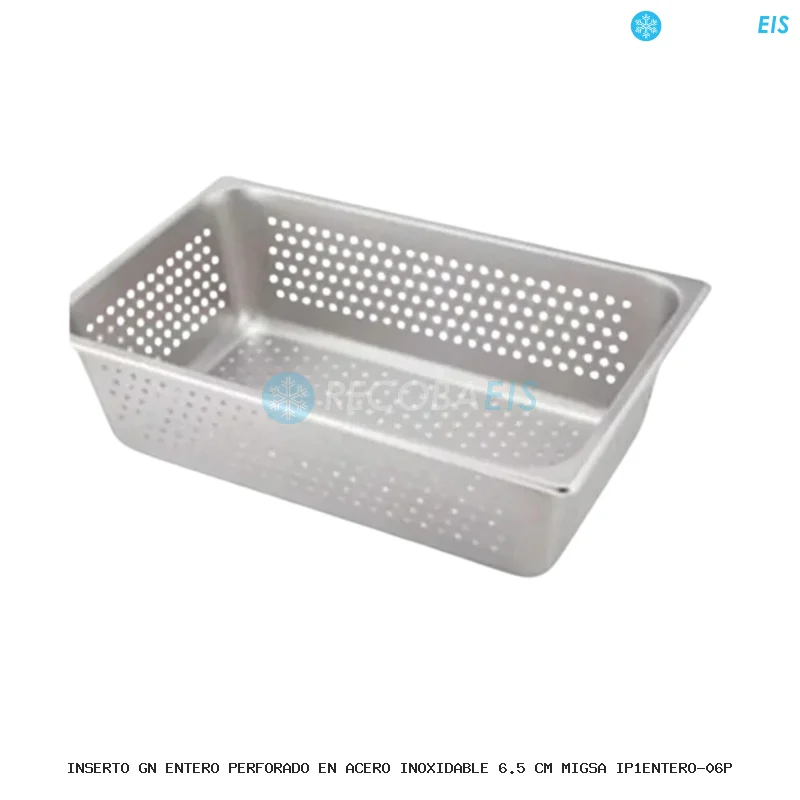 INSERTO GN ENTERO PERFORADO EN ACERO INOXIDABLE 6.5 CM MIGSA IP1ENTERO-06P