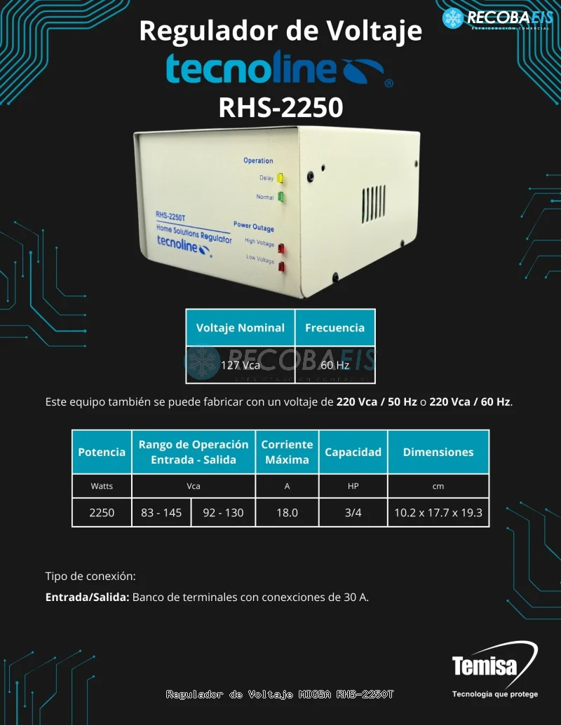 Regulador de Voltaje MIGSA RHS-2250T