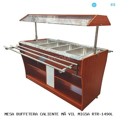 MESA BUFFETERA CALIENTE MÓVIL MIGSA RTR-1490L
