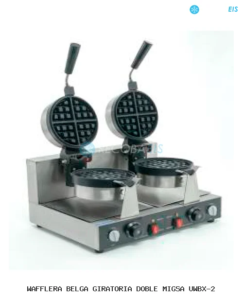 WAFFLERA BELGA GIRATORIA DOBLE MIGSA UWBX-2