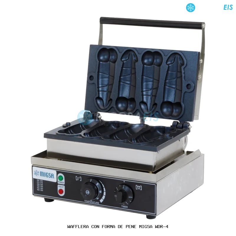 WAFFLERA CON FORMA DE PENE MIGSA WDR-4